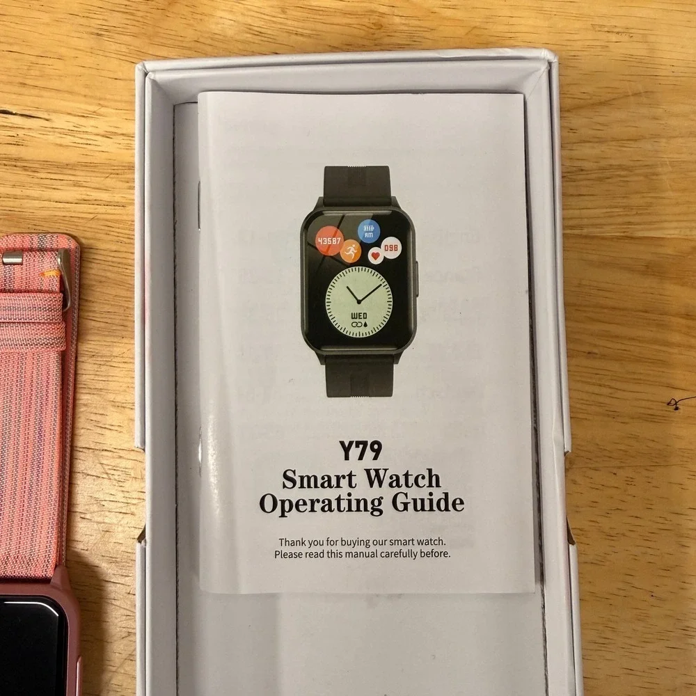 Smart Fitness Watch Y79 Pink Full Touch Color Screen W/O CHARGER Heart Rate